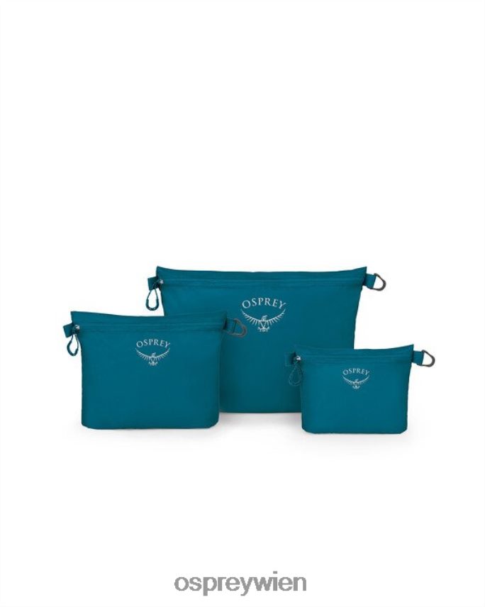 unisex Ultraleichtes Reisezubehör-Set mit Reißverschlusstaschen Osprey Uferblau Zubehörteil J4028N709